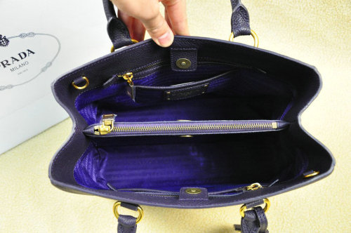 2014 Prada grainy calfskin tote bag BN2533 dark purple